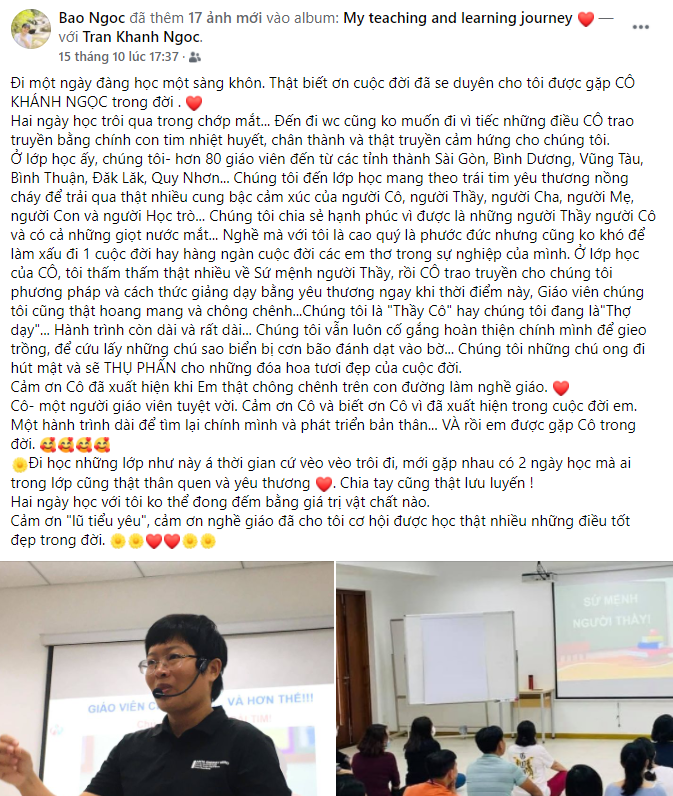Cảm nhận học viên trên Facebook