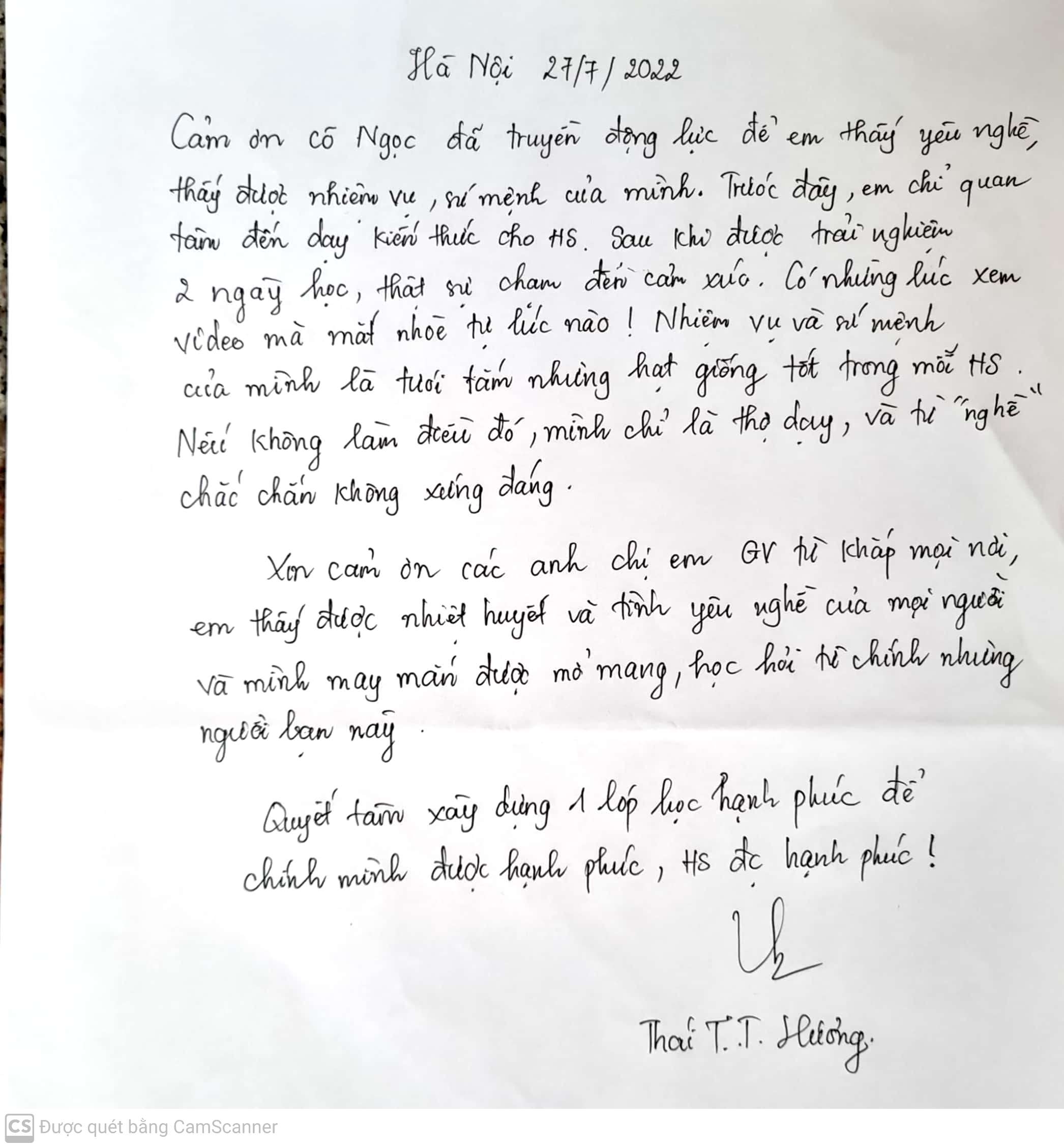 Thư viết tay học viên 28