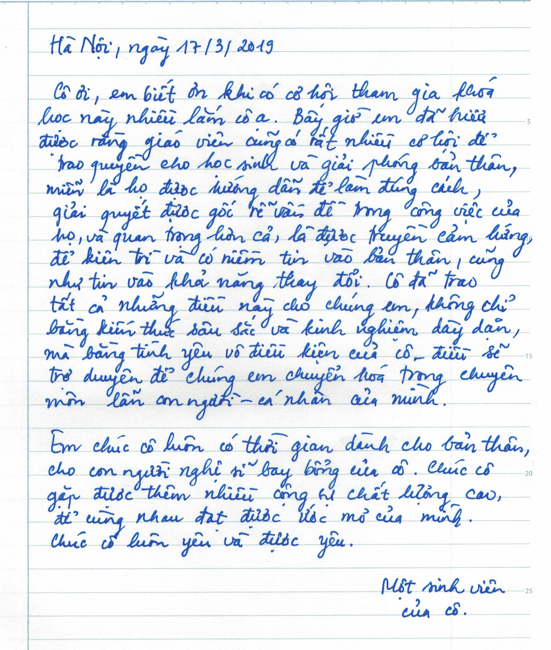 Thư viết tay học viên 30